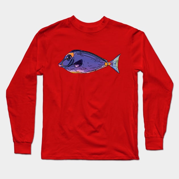 Cute Blue Tang Fish Long Sleeve T-Shirt by ardp13